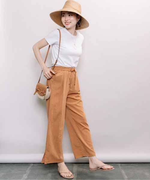 ELVENCE DEUX（エルベンスドゥ）の「アサチョウワイドPT（その他パンツ・レディース・ベージュ/ネイビー/テラコッタ・SMALL/MEDIUM/LARGE）」の4枚目の写真