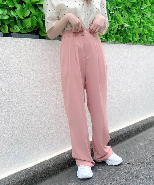 Voyage titty&Co.PETIT（ボヤージュティティアンドコープチ）の「【Voyage titty&Co.PETIT】ダブルタックスラックス（スラックス・レディース・モカ/ピンク/ブルー・FREE）」の3枚目の写真