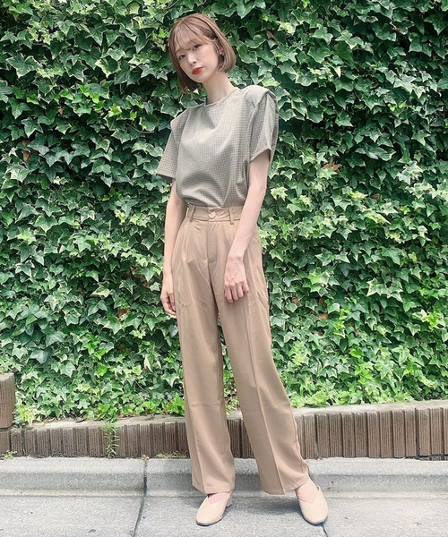 Voyage titty&Co.PETIT（ボヤージュティティアンドコープチ）の「【Voyage titty&Co.PETIT】ダブルタックスラックス（スラックス・レディース・モカ/ピンク/ブルー・FREE）」の8枚目の写真