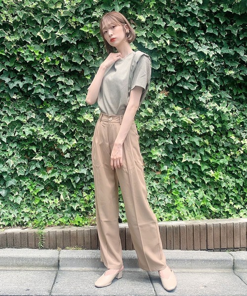 Voyage titty&Co.PETIT（ボヤージュティティアンドコープチ）の「【Voyage titty&Co.PETIT】ダブルタックスラックス（スラックス・レディース・モカ/ピンク/ブルー・FREE）」の6枚目の写真