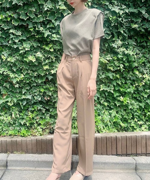 Voyage titty&Co.PETIT（ボヤージュティティアンドコープチ）の「【Voyage titty&Co.PETIT】ダブルタックスラックス（スラックス・レディース・モカ/ピンク/ブルー・FREE）」の4枚目の写真