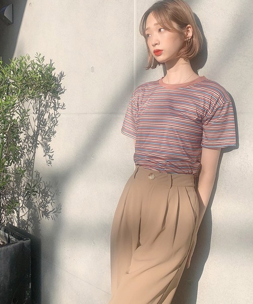 Voyage titty&Co.PETIT（ボヤージュティティアンドコープチ）の「【Voyage titty&Co.PETIT】ダブルタックスラックス（スラックス・レディース・モカ/ピンク/ブルー・FREE）」の22枚目の写真