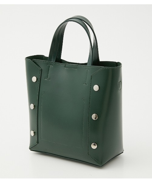 AZUL by moussy(アズールバイマウジー)の「STUDS SQUARE BAG/スタッズスクエアバッグ(ショルダーバッグ・レディース・ブラック/グリーン・FREE)」の13枚目の写真