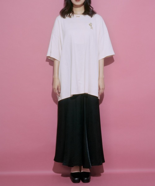アルベロ　Tシャツ　カットソー　ベージュ TIGORA ティゴラ レディース 半袖 Tシャツ シルケットオーバー