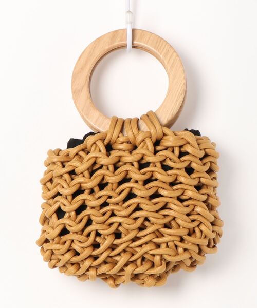 ALIENINA(アリエニーナ)の「【ALIENINA/アリエニーナ】ウッドハンドル ハンド ショルダー コットン ロープバッグ(ハンドバッグ・レディース・ライトグレー/ベージュ/マスタード/チョコ・FREE)」の8枚目の写真