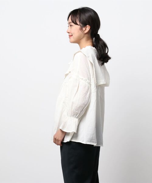 Samansa Mos2(サマンサ モスモス)の「セーラー衿取り外しブラウス(シャツ/ブラウス・レディース・オフホワイト/モカ/ブラック・フリ-)」の6枚目の写真