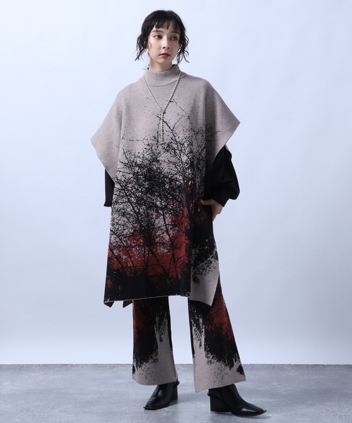 HARE(ハレ)の「ランドスケープポンチョ(HARE)(ポンチョ・レディース・ブラック/ベージュ・FREE)」の18枚目の写真