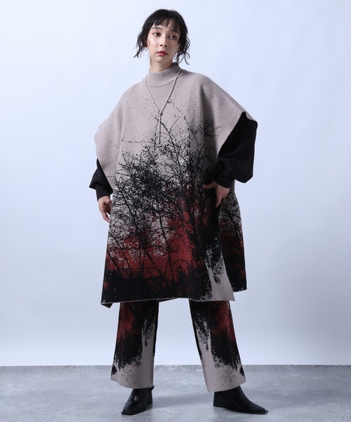 HARE(ハレ)の「ランドスケープポンチョ(HARE)(ポンチョ・レディース・ブラック/ベージュ・FREE)」の6枚目の写真