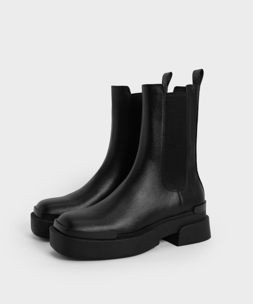 CHARLES & KEITH（チャールズ & キース）の「プラットフォーム チェルシーブーツ / Platform Chelsea Boots（ブーツ・レディース・ブラック/グレー・25cm/25.5cm/23cm/24.5cm/22.5cm/23.5cm）」の11枚目の写真