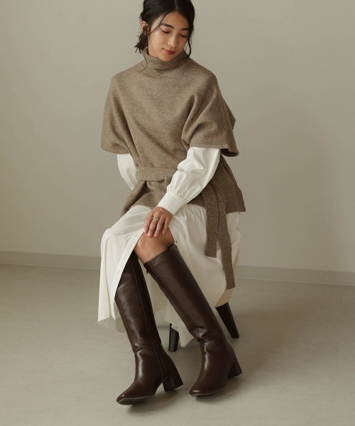 Bou Jeloud（ブージュルード）の「スクエアトゥロングブーツ（ブーツ・レディース・ブラック/ブラウン・M/L）」の5枚目の写真