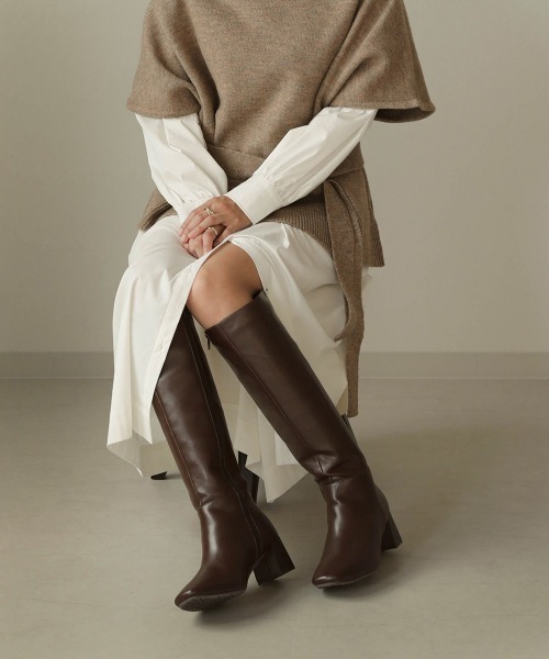 Bou Jeloud（ブージュルード）の「スクエアトゥロングブーツ（ブーツ・レディース・ブラック/ブラウン・M/L）」の6枚目の写真