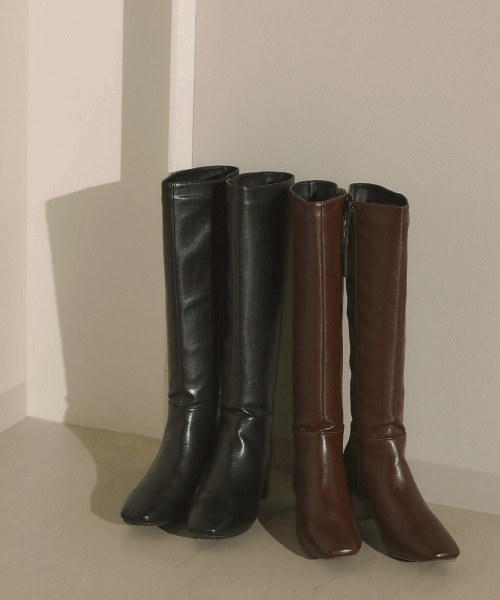 Bou Jeloud（ブージュルード）の「スクエアトゥロングブーツ（ブーツ・レディース・ブラック/ブラウン・M/L）」の14枚目の写真