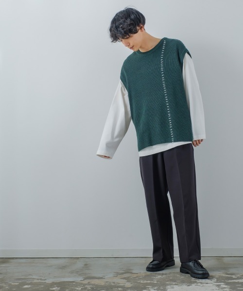 USコットンビッグシルエットボートネックバスクシャツ