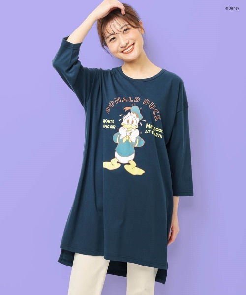 セール 大きいサイズ ディズニー ７分丈カットソーチュニック Tシャツ カットソー Disney ディズニー のファッション通販 Zozotown