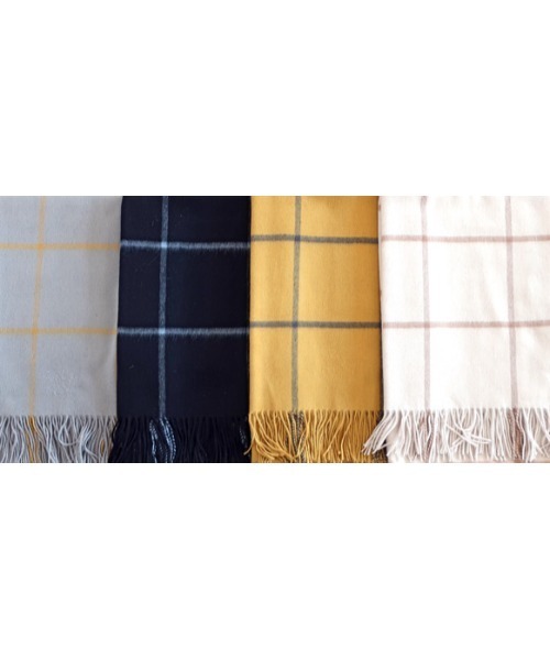 【セール】カシミヤ混ウィンドウペンチェックストール（ストール/ショール）｜AVALON(U.Q)（アバロン）