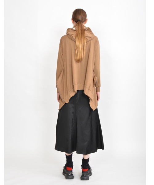 gomme（ゴム）の「60/-ファイン裏毛　ラッフルパーカー（パーカー・レディース・ブラック・MEDIUM）」の5枚目の写真