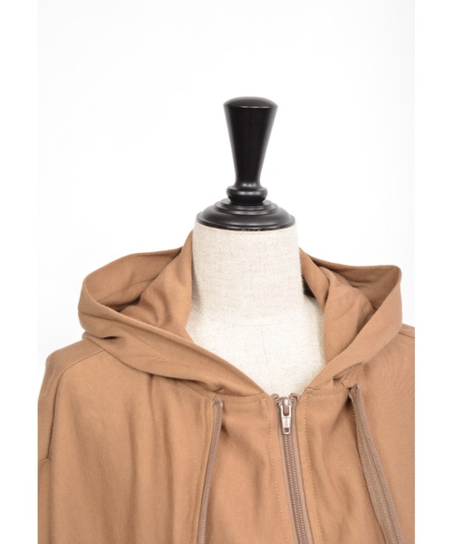 gomme（ゴム）の「60/-ファイン裏毛　ラッフルパーカー（パーカー・レディース・ブラック・MEDIUM）」の10枚目の写真