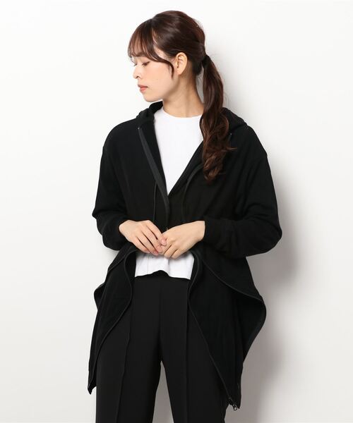 gomme（ゴム）の「60/-ファイン裏毛　ラッフルパーカー（パーカー・レディース・ブラック・MEDIUM）」の11枚目の写真