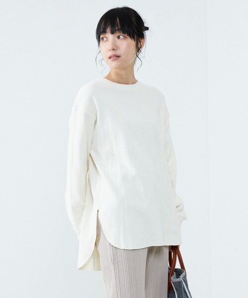 ホワイトプリーツカーディガンセット FREAK'S STORE tシャツ 「セットアイテム」カーヴィーアーム