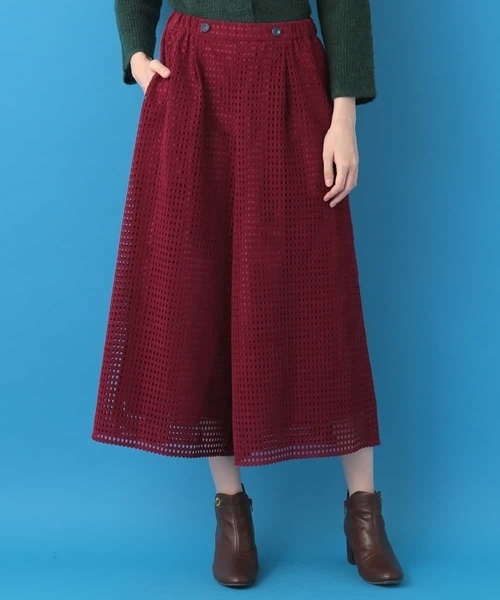 Jocomomola(ホコモモラ)の「brecha ベロア調レースワイドパンツ(その他パンツ・レディース・ブルー/ピンク・40)」の1枚目の写真