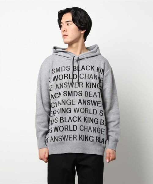 semantic design（セマンティックデザイン）の「セマンティックデザイン/semantic design ストレッチウォッシャブル ブロッキング ニットプルパーカー（パーカー・メンズ・グレー/ブラック・LARGE/MEDIUM/X-LARGE）」の5枚目の写真