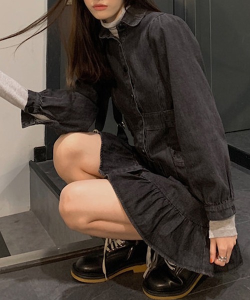 aimoha（アイモハ）の「デニムワンピース（ワンピース・レディース・ブラック・SMALL/MEDIUM）」の19枚目の写真