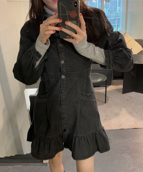 aimoha（アイモハ）の「デニムワンピース（ワンピース・レディース・ブラック・SMALL/MEDIUM）」の8枚目の写真