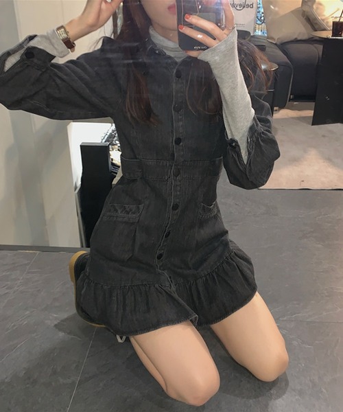 aimoha（アイモハ）の「デニムワンピース（ワンピース・レディース・ブラック・SMALL/MEDIUM）」の9枚目の写真