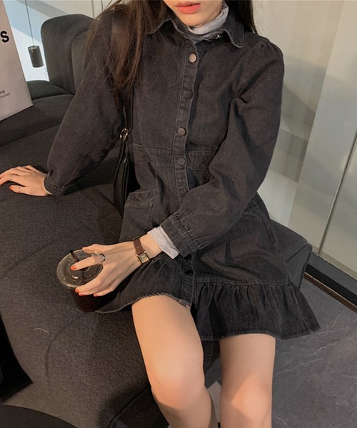 aimoha（アイモハ）の「デニムワンピース（ワンピース・レディース・ブラック・SMALL/MEDIUM）」の10枚目の写真