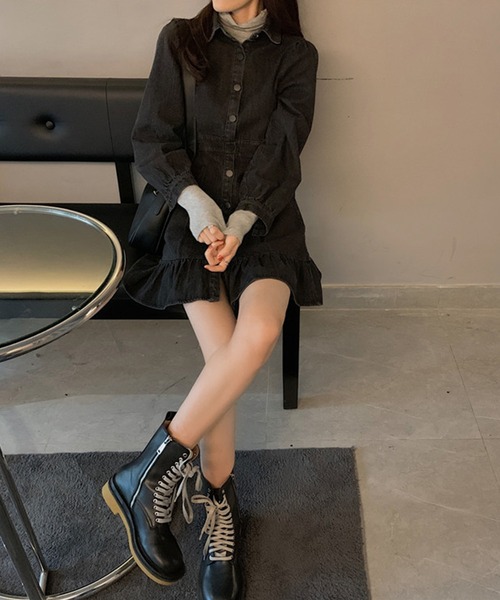 aimoha（アイモハ）の「デニムワンピース（ワンピース・レディース・ブラック・SMALL/MEDIUM）」の15枚目の写真