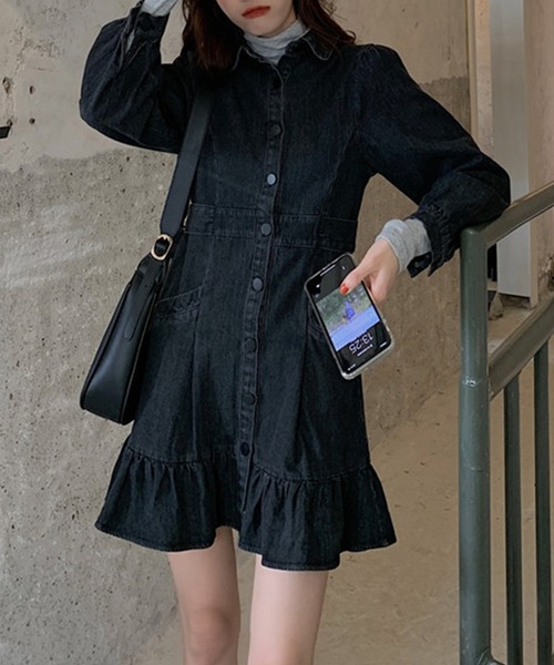 aimoha（アイモハ）の「デニムワンピース（ワンピース・レディース・ブラック・SMALL/MEDIUM）」の11枚目の写真