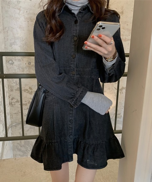 aimoha（アイモハ）の「デニムワンピース（ワンピース・レディース・ブラック・SMALL/MEDIUM）」の12枚目の写真