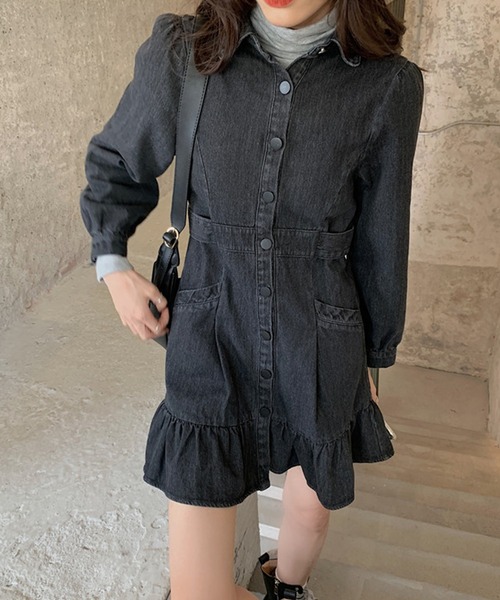 aimoha（アイモハ）の「デニムワンピース（ワンピース・レディース・ブラック・SMALL/MEDIUM）」の13枚目の写真