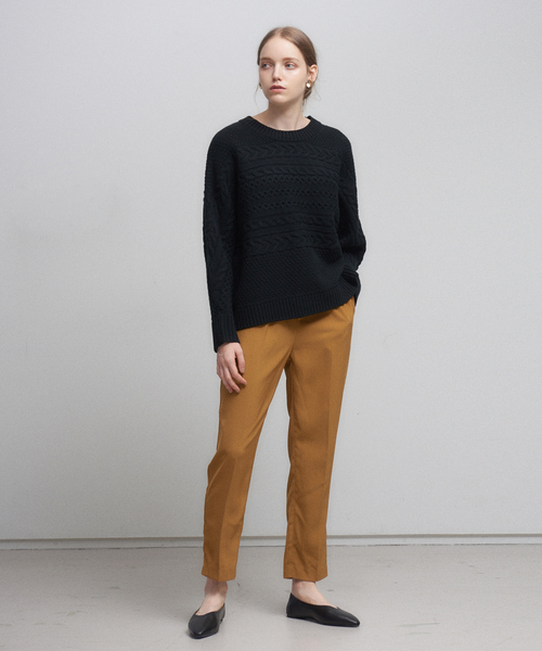 abahouse mavie（アバハウスマヴィ）の「横ケーブルプルオーバー（ニット/セーター・レディース・ホワイト/ブラック/マスタード・フリー）」の14枚目の写真