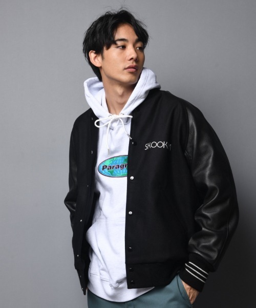 SKOOKUM スタジャン ダークグリーン 32 新品 STAFF'S RECOMMEND 9月号「SKOOKUM×BORN FREE Exclusive VERSITY