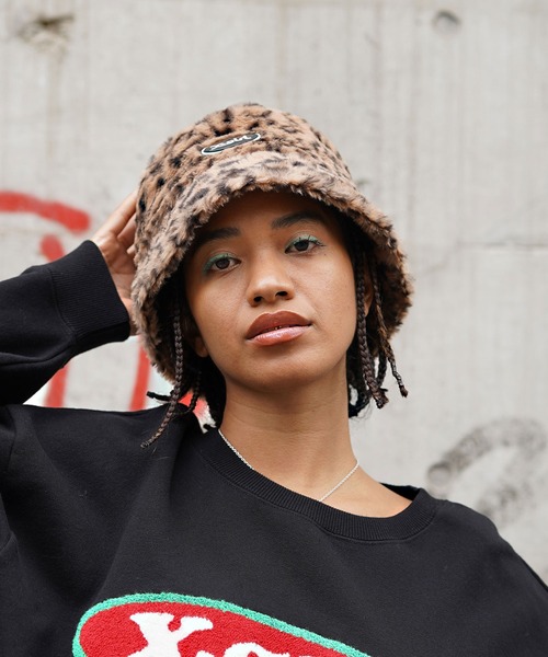 X-girl（エックスガール）の「FUR BUCKET HAT（ハット・レディース・ブラック/ベージュ/ライトグリーン・ONE SIZE）」の3枚目の写真