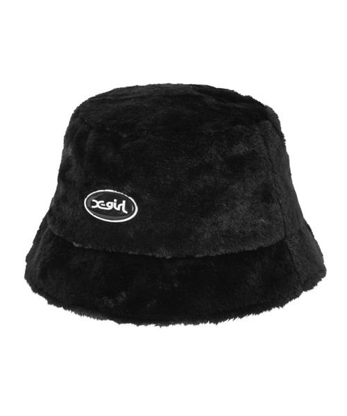 X-girl（エックスガール）の「FUR BUCKET HAT（ハット・レディース・ブラック/ベージュ/ライトグリーン・ONE SIZE）」の5枚目の写真