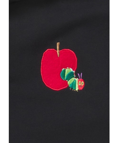 Design Tshirts Store graniph(デザイン ティーシャツ ストア グラニフ)の「レッド アップル エンブロイダリー(エリック カール)|コラボフーデッドスウェットブルゾン(ブルゾン・メンズ・ブラック・LARGE/MEDIUM/SMALL)」の3枚目の写真