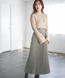 ニット×プリーツ切替ワンピース 259252
