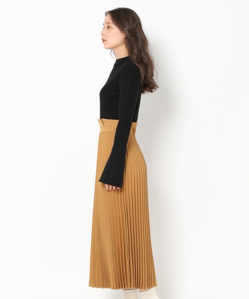 mysty woman（ミスティウーマン）の「ニット×プリーツ切替ワンピース 259252（ワンピース・レディース・ブラック/ベージュ・FREE）」の14枚目の写真