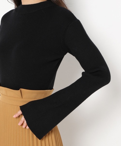 mysty woman（ミスティウーマン）の「ニット×プリーツ切替ワンピース 259252（ワンピース・レディース・ブラック/ベージュ・FREE）」の17枚目の写真