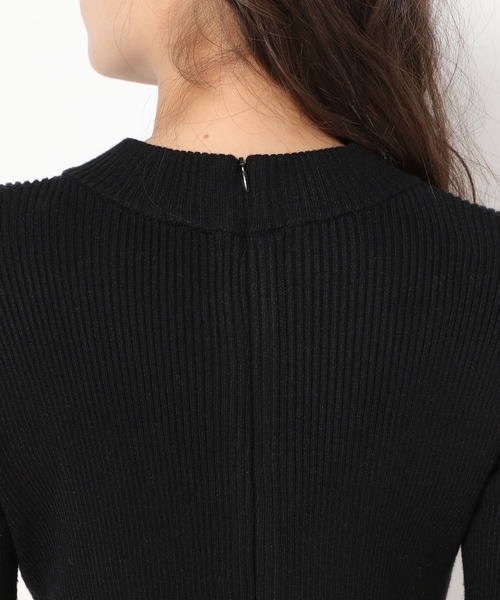 mysty woman（ミスティウーマン）の「ニット×プリーツ切替ワンピース 259252（ワンピース・レディース・ブラック/ベージュ・FREE）」の20枚目の写真