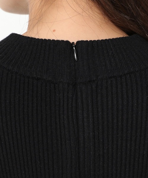 mysty woman（ミスティウーマン）の「ニット×プリーツ切替ワンピース 259252（ワンピース・レディース・ブラック/ベージュ・FREE）」の21枚目の写真