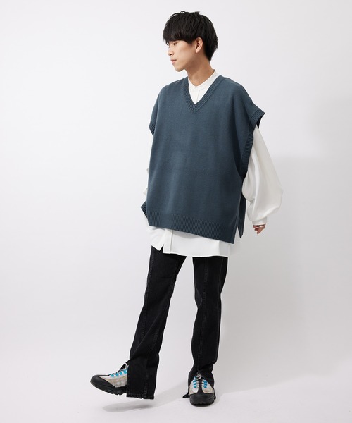 re_k by JUNRED（レクバイジュンレッド）の「【　re_k by JUNRed　】レングスが選べるセンターカットスリムデニムパンツ（デニムパンツ・メンズ・ブラック/ブルー・S/M/L/S1/M1/L1）」の18枚目の写真