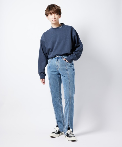 re_k by JUNRED（レクバイジュンレッド）の「【　re_k by JUNRed　】レングスが選べるセンターカットスリムデニムパンツ（デニムパンツ・メンズ・ブラック/ブルー・S/M/L/S1/M1/L1）」の11枚目の写真