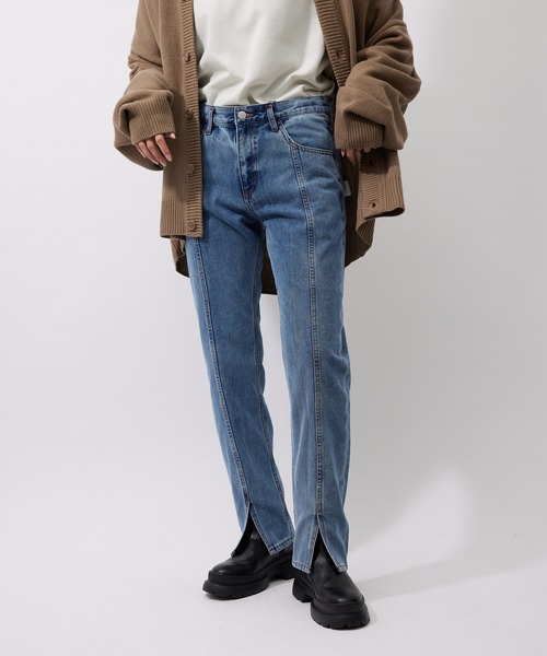 re_k by JUNRED（レクバイジュンレッド）の「【　re_k by JUNRed　】レングスが選べるセンターカットスリムデニムパンツ（デニムパンツ・メンズ・ブラック/ブルー・S/M/L/S1/M1/L1）」の13枚目の写真