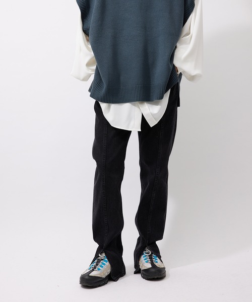 re_k by JUNRED（レクバイジュンレッド）の「【　re_k by JUNRed　】レングスが選べるセンターカットスリムデニムパンツ（デニムパンツ・メンズ・ブラック/ブルー・S/M/L/S1/M1/L1）」の16枚目の写真