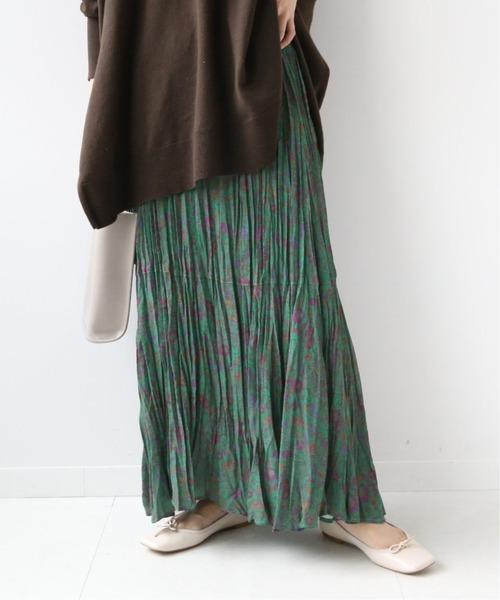 JOURNAL STANDARD relume(ジャーナルスタンダード レリューム)の「ワッシャープリーツフレアスカート◆(スカート・レディース・ブラック系その他/グリーン・FREE)」の6枚目の写真
