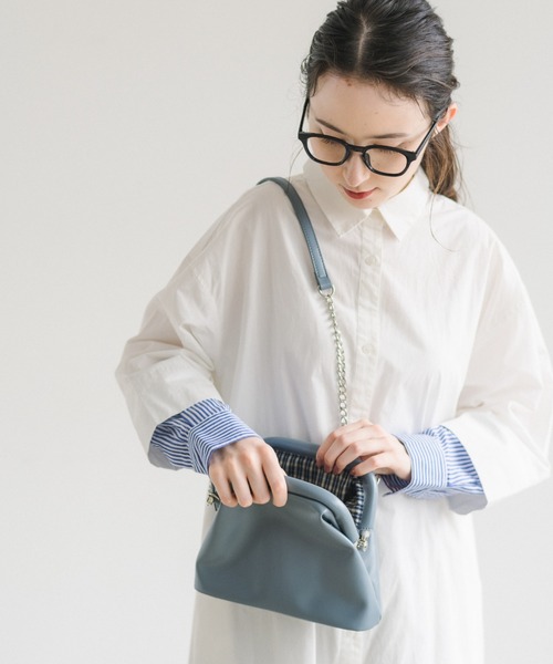 idem（イデム）の「gamaguchi shoulder bag/がま口ショルダーバッグ（ショルダーバッグ・レディース・カーキ/ブルー/キャメル/アイボリー/ベージュ/ブラック/ブラウン・FREE）」の19枚目の写真