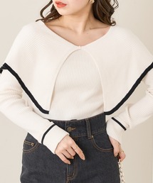 Chico | 2wayオフショルセーラーカラーリブニット(ニット/セーター)